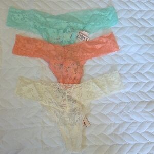 Victoria's Secret Lace Panties - Mint, Coral, Cream